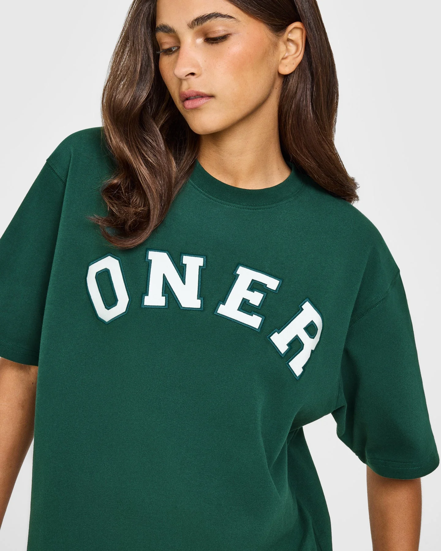 Oversized Oner Girlfriend Washed T-Shirt | Racing Green - Image 5