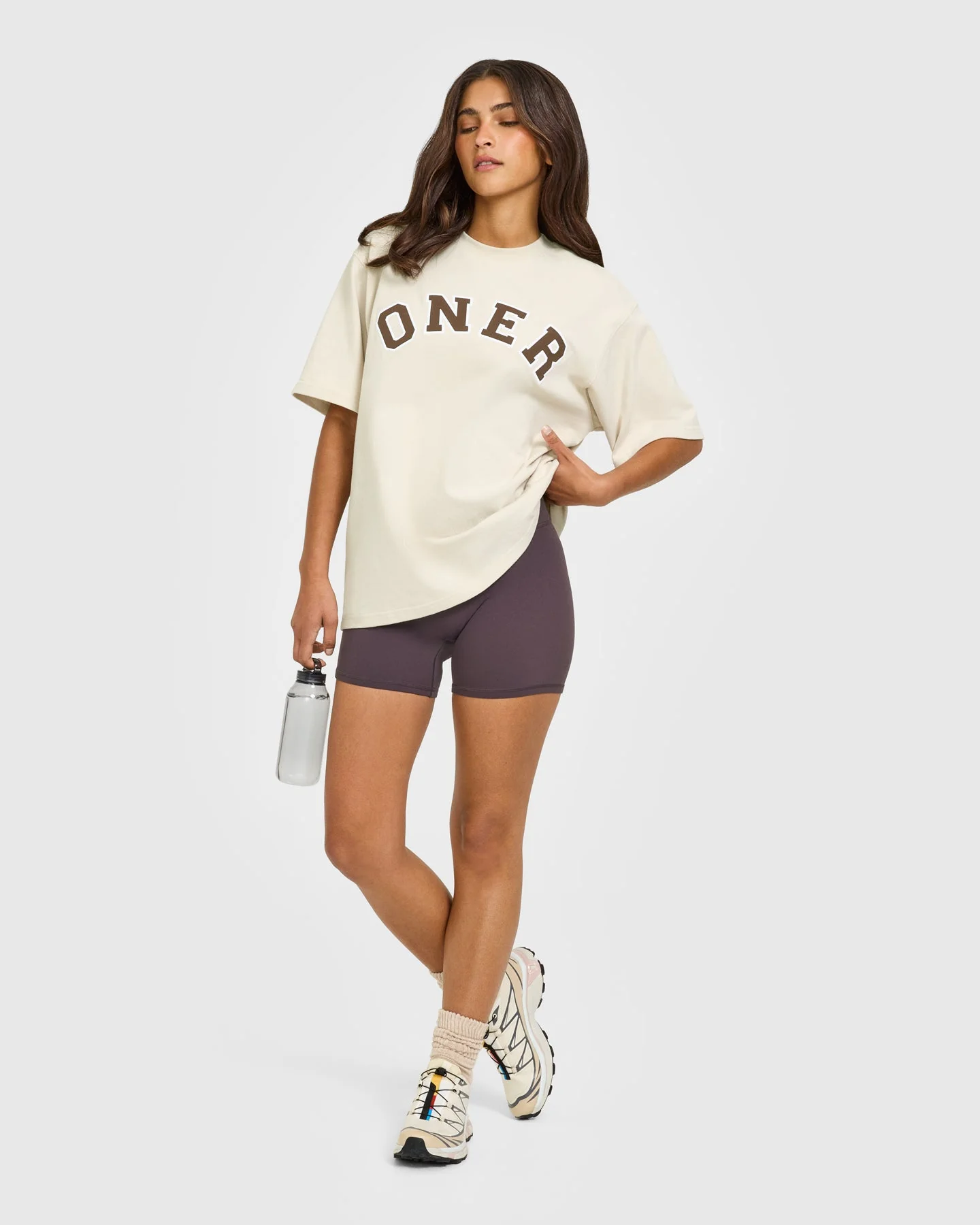Oversized Oner Girlfriend Washed T-Shirt | Sand - Image 2