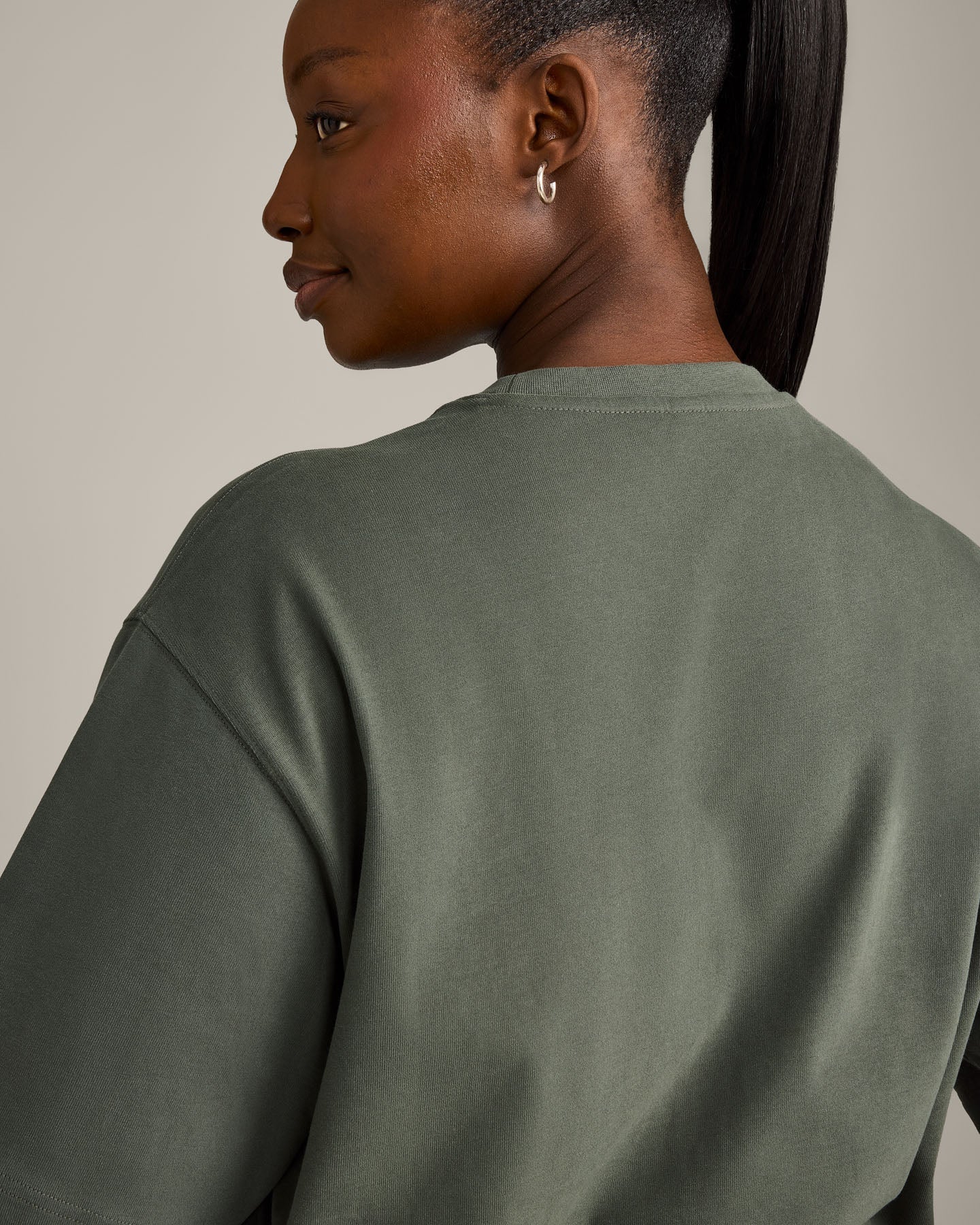 Oversized Oner Girlfriend Washed T-Shirt | Washed Dark Khaki - Image 5