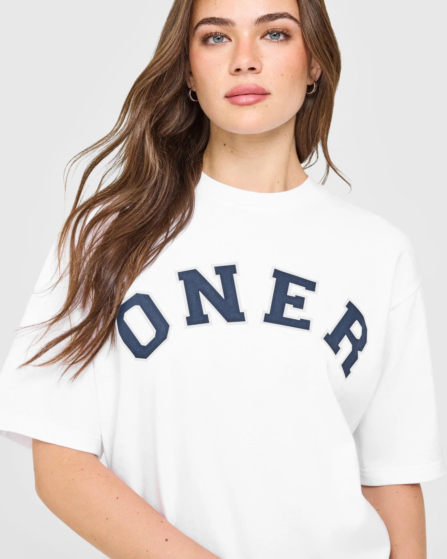 Oversized Oner Girlfriend Washed T-Shirt | White - Image 2
