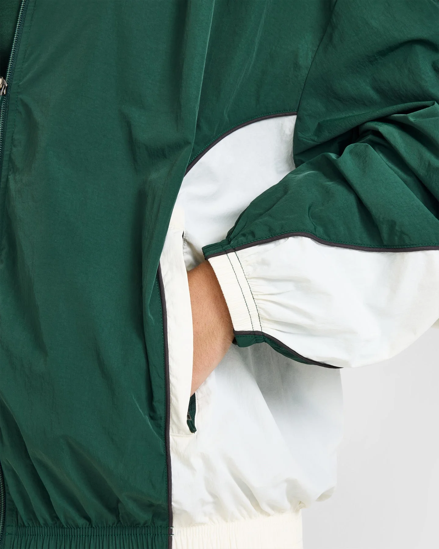Oversized Piped Woven Track Jacket | Racing Green - Image 6