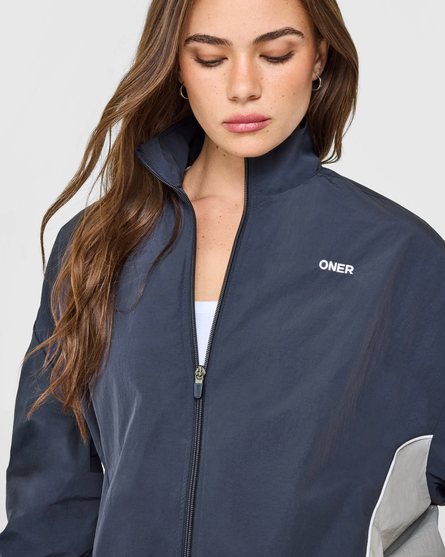 Oversized Piped Woven Track Jacket | True Blue - Image 5