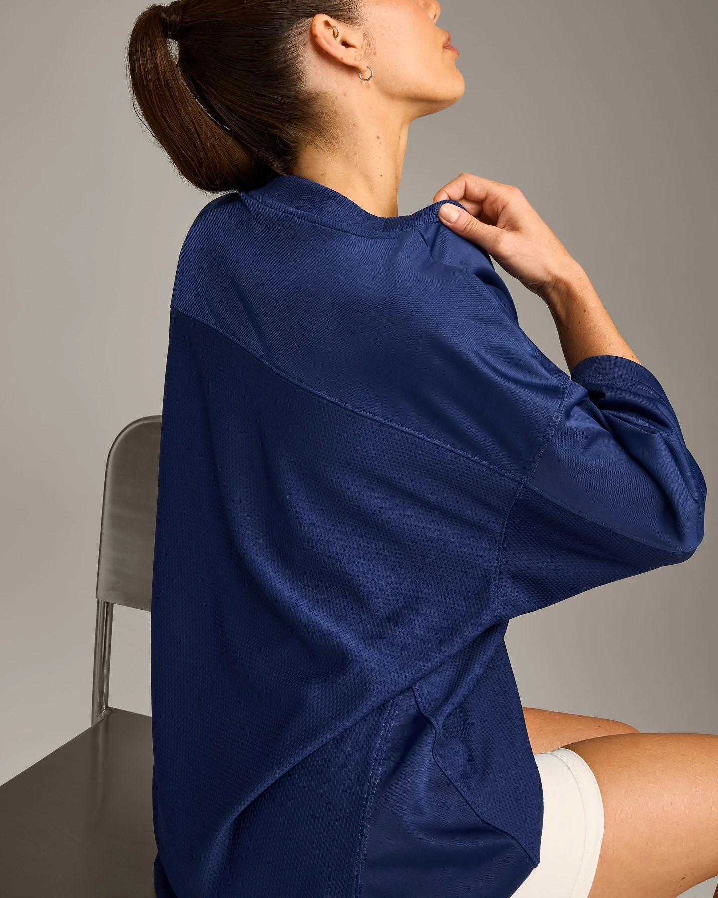 Oversized V Neck T-Shirt with Oner Graphic | Varsity Blue - Image 5