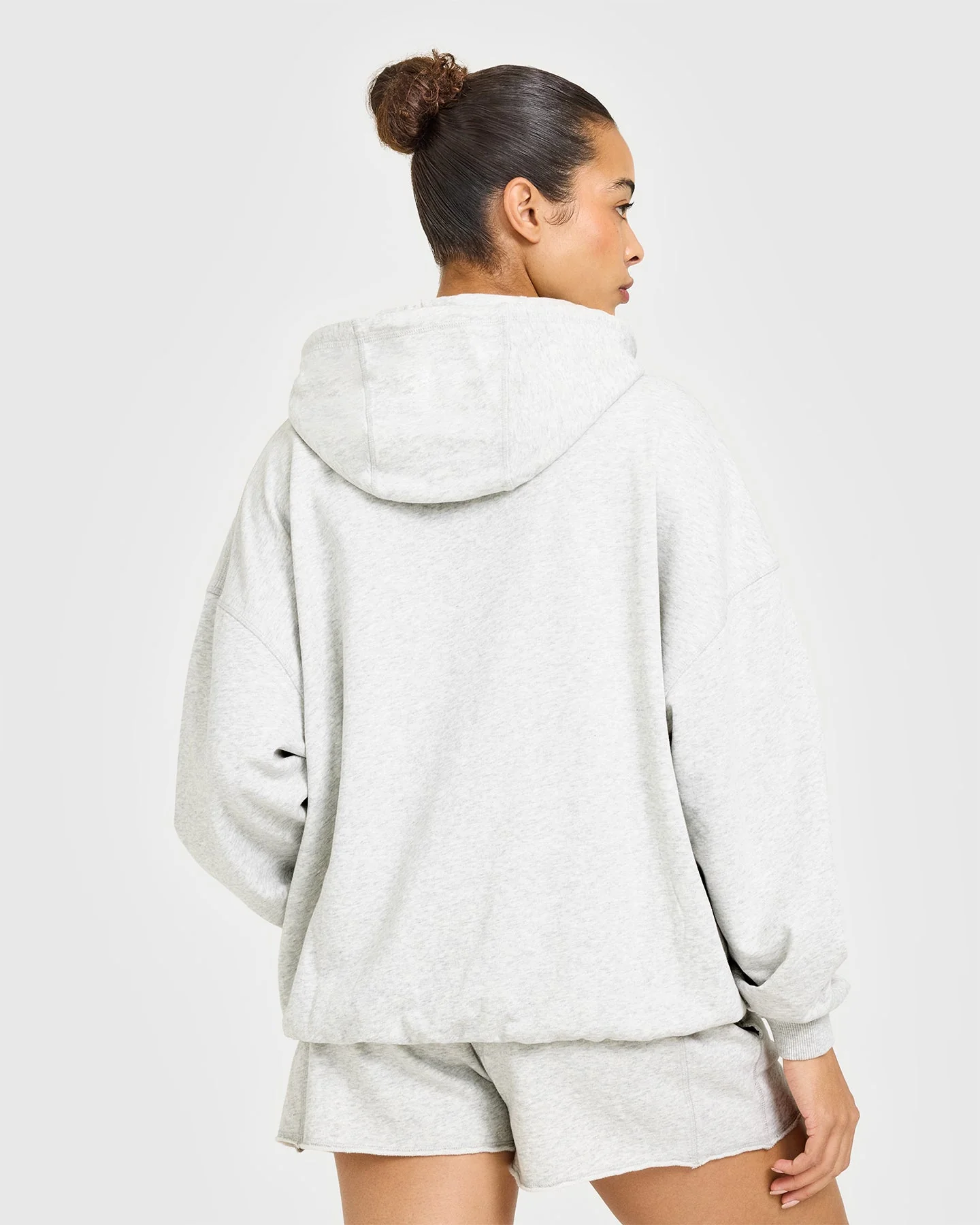 Raw Lounge Oversized Hoodie | Light Grey Marl - Image 2