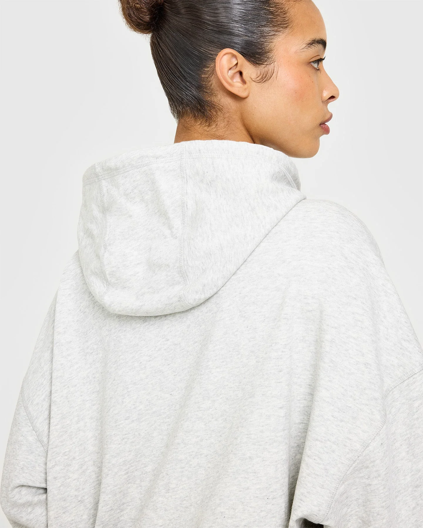 Raw Lounge Oversized Hoodie | Light Grey Marl - Image 4