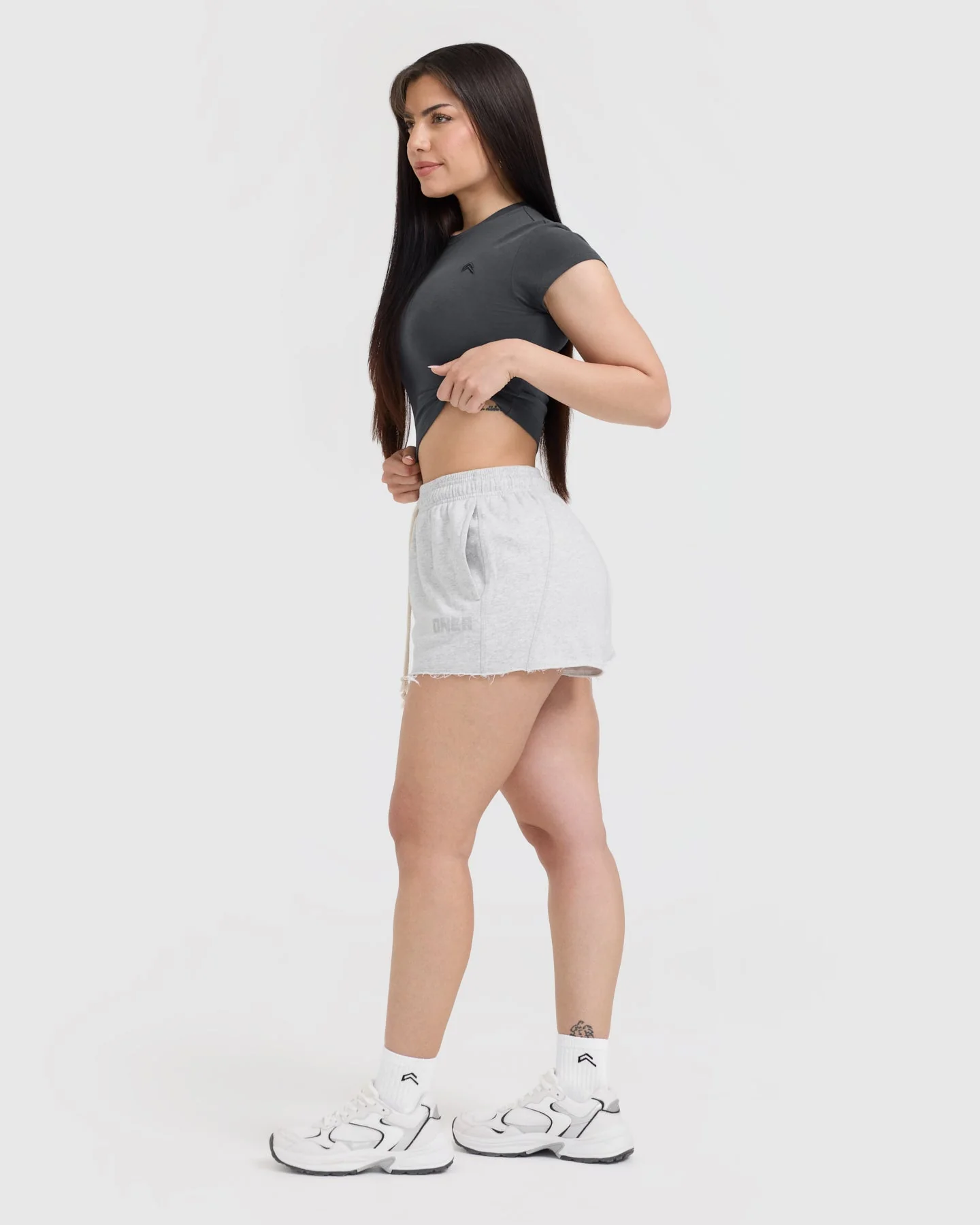 Raw Lounge Oversized Shorts | Light Grey Marl - Image 3