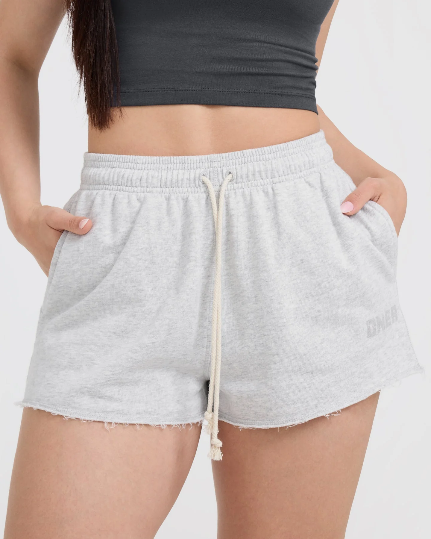Raw Lounge Oversized Shorts | Light Grey Marl - Image 4