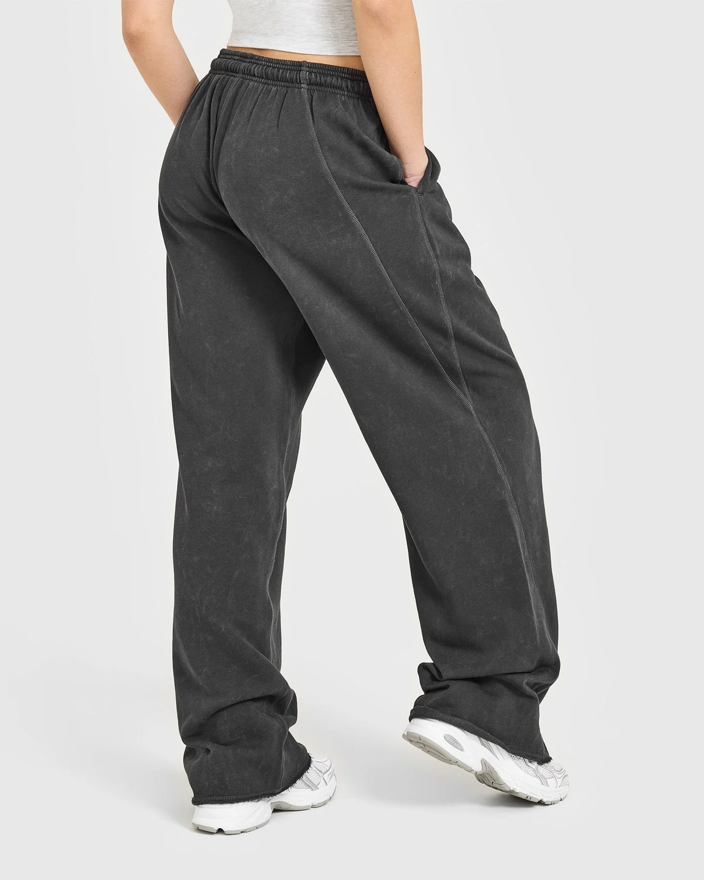 Raw Lounge Wide Leg Joggers | Washed Black - Image 2