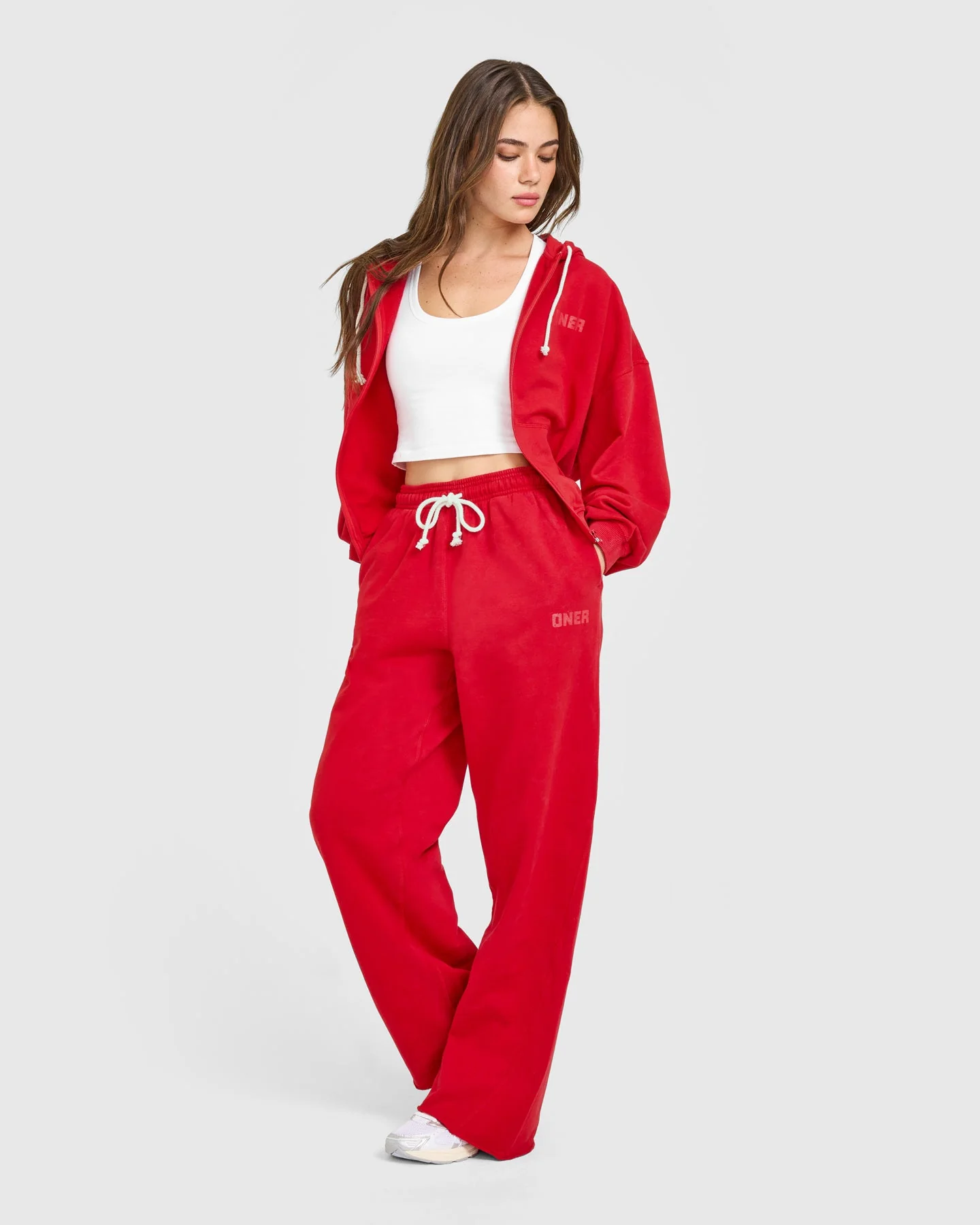 Raw Lounge Wide Leg Joggers | Washed Fiery Red - Image 3