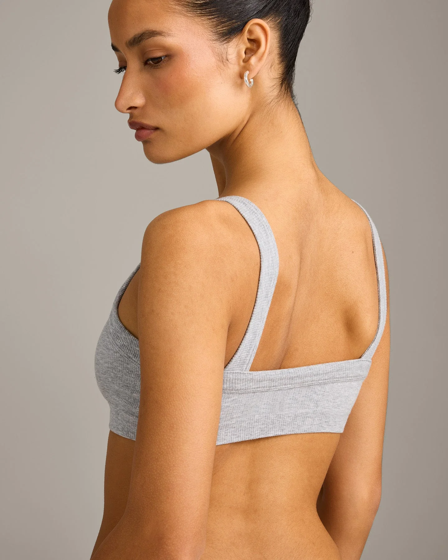 Seamless Scoop Neck Bralette | Grey Marl - Image 5