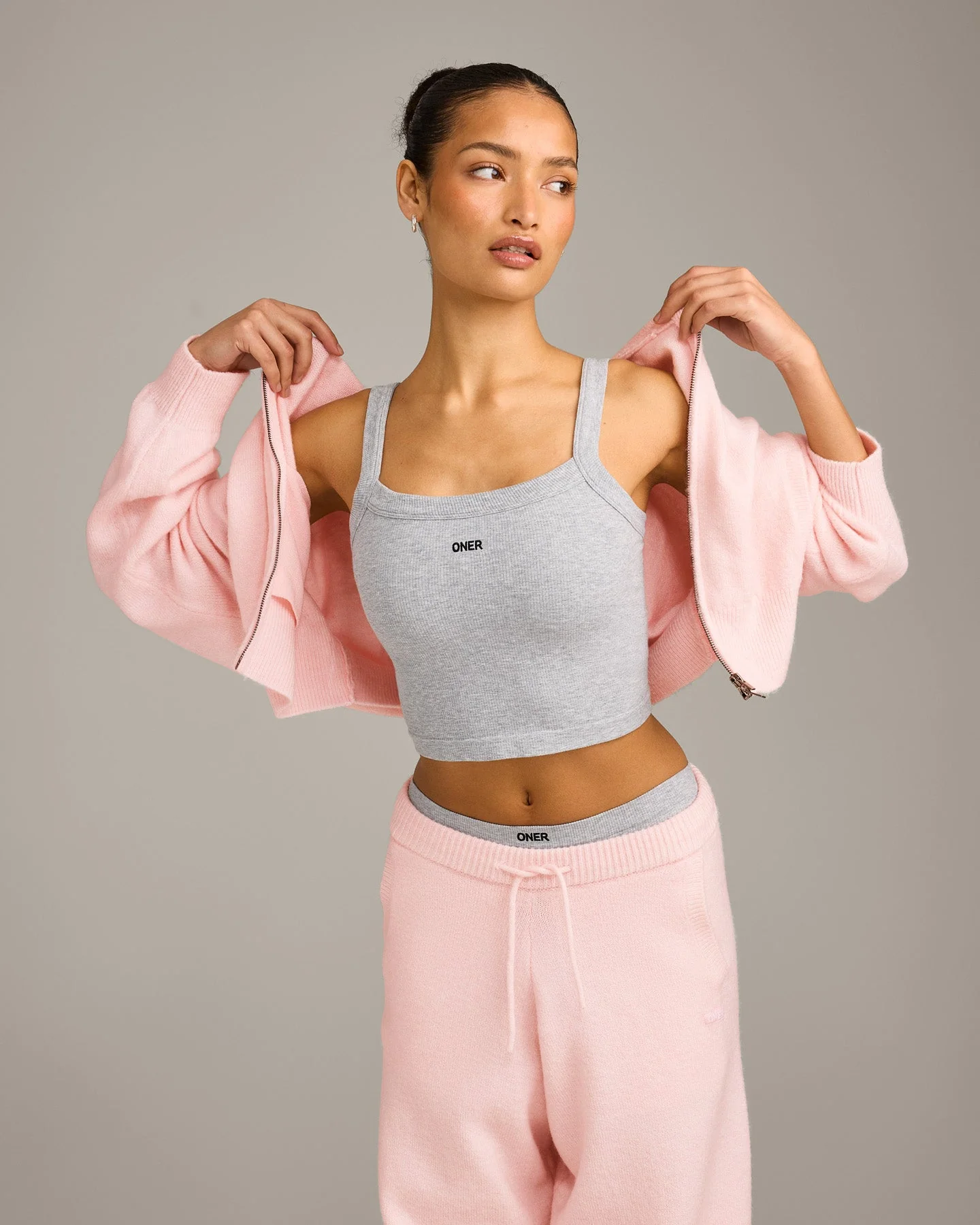 Seamless Scoop Neck Vest | Grey Marl - Image 4