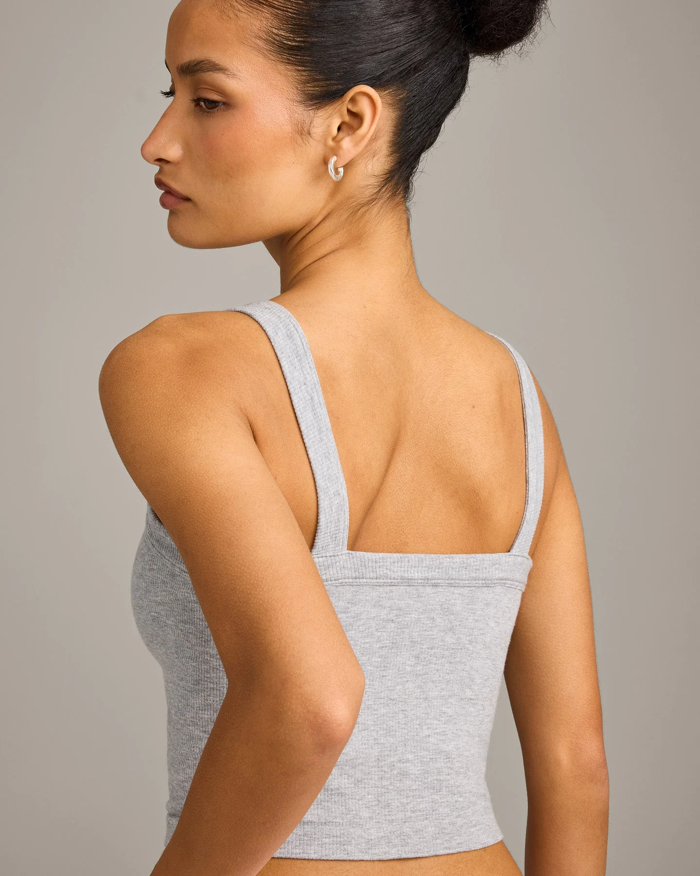 Seamless Scoop Neck Vest | Grey Marl - Image 5