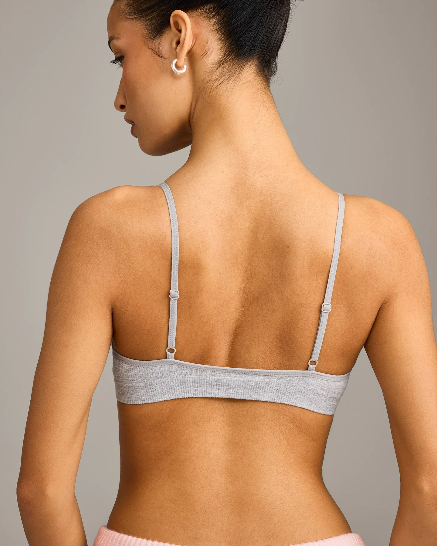 Seamless Strappy Bralette | Grey Marl - Image 5