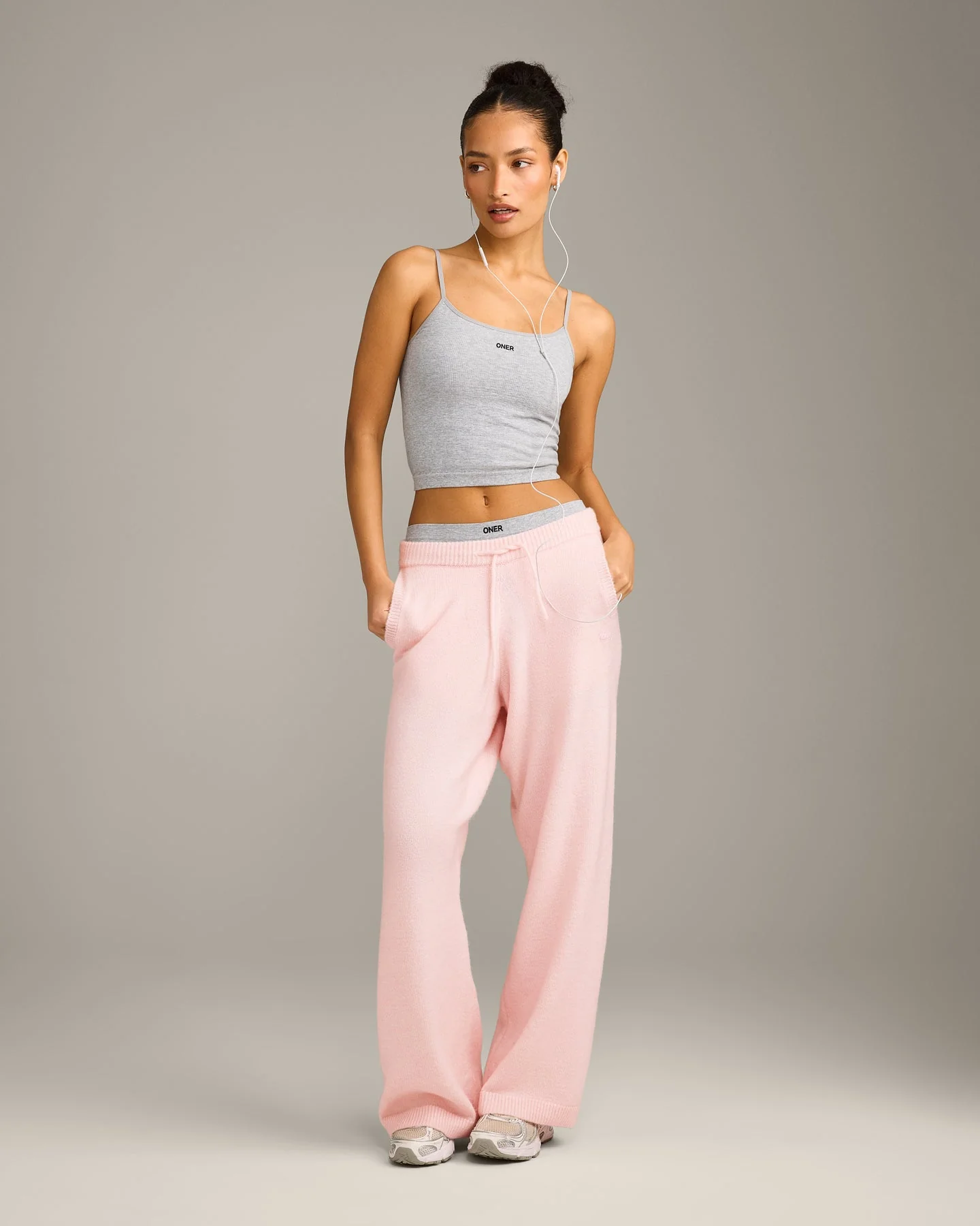 Seamless Strappy Vest | Grey Marl - Image 2