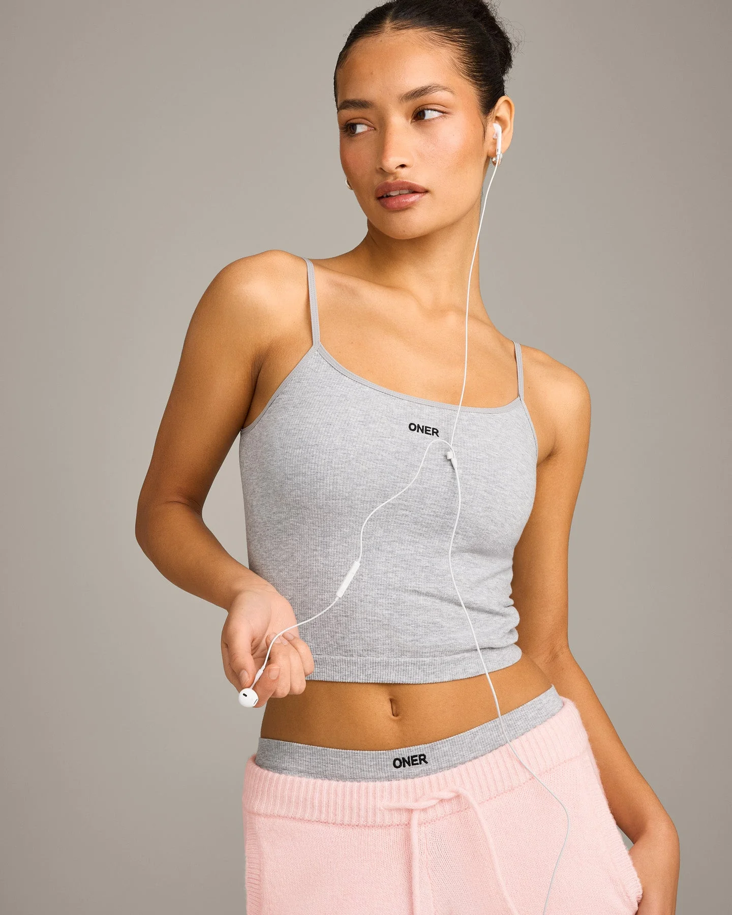 Seamless Strappy Vest | Grey Marl - Image 4