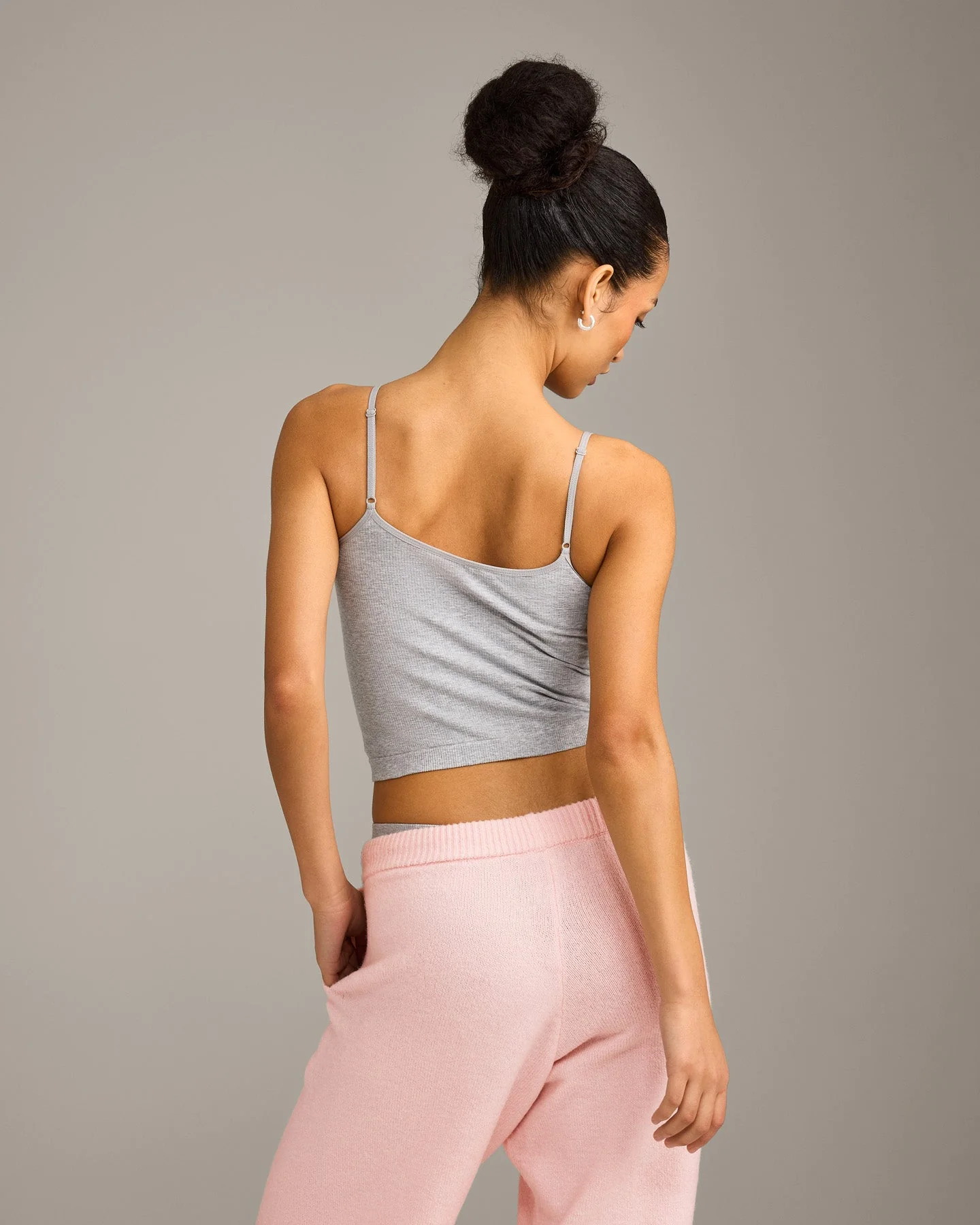 Seamless Strappy Vest | Grey Marl - Image 6