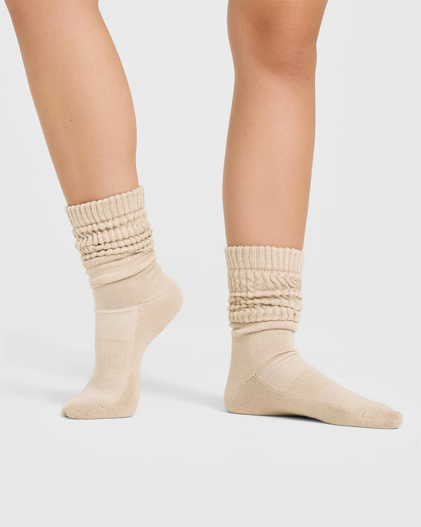 Slouchy Lounge Socks 2 Pack | Sand/ White - Image 3