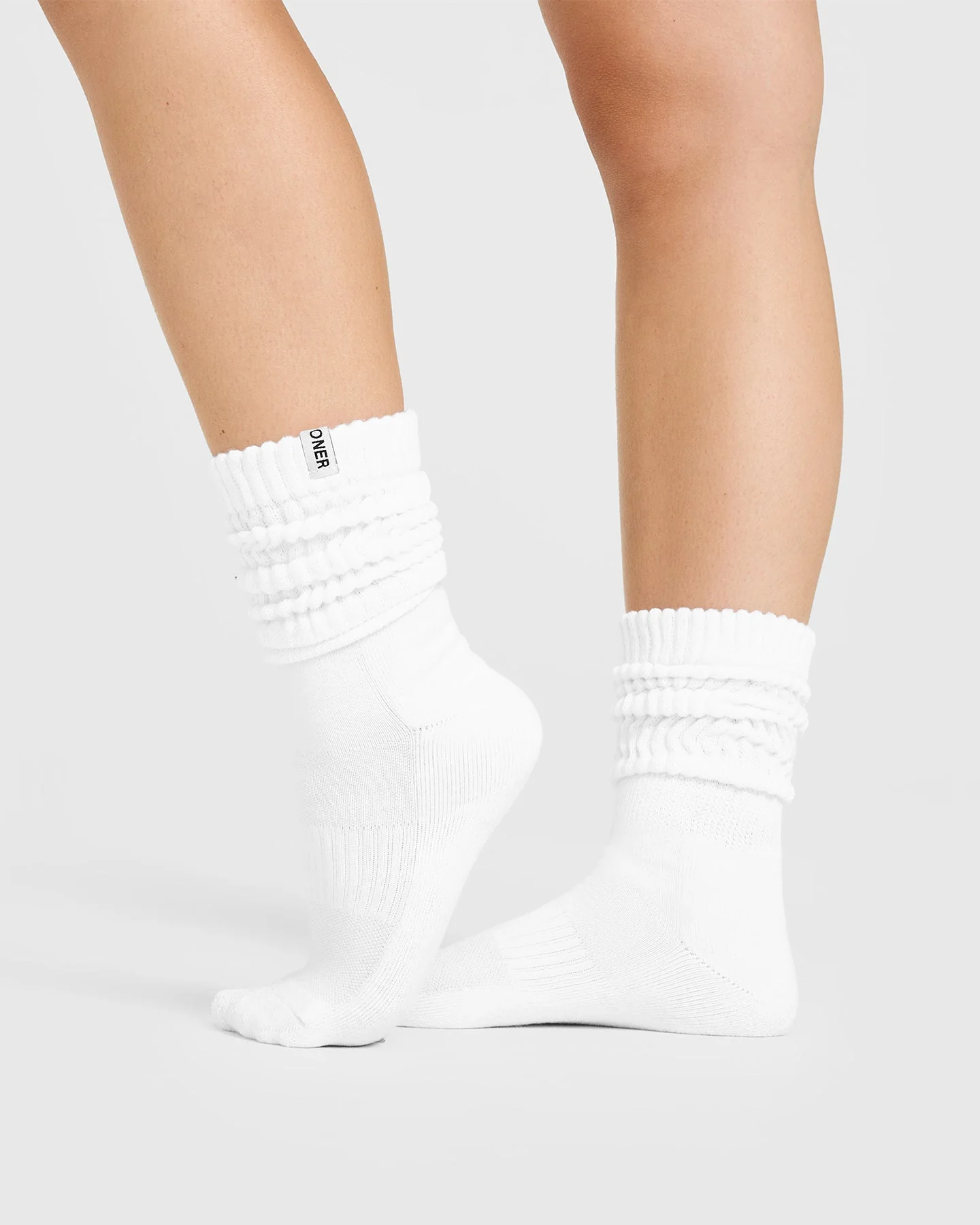 Slouchy Lounge Socks 2 Pack | Sand/ White - Image 4