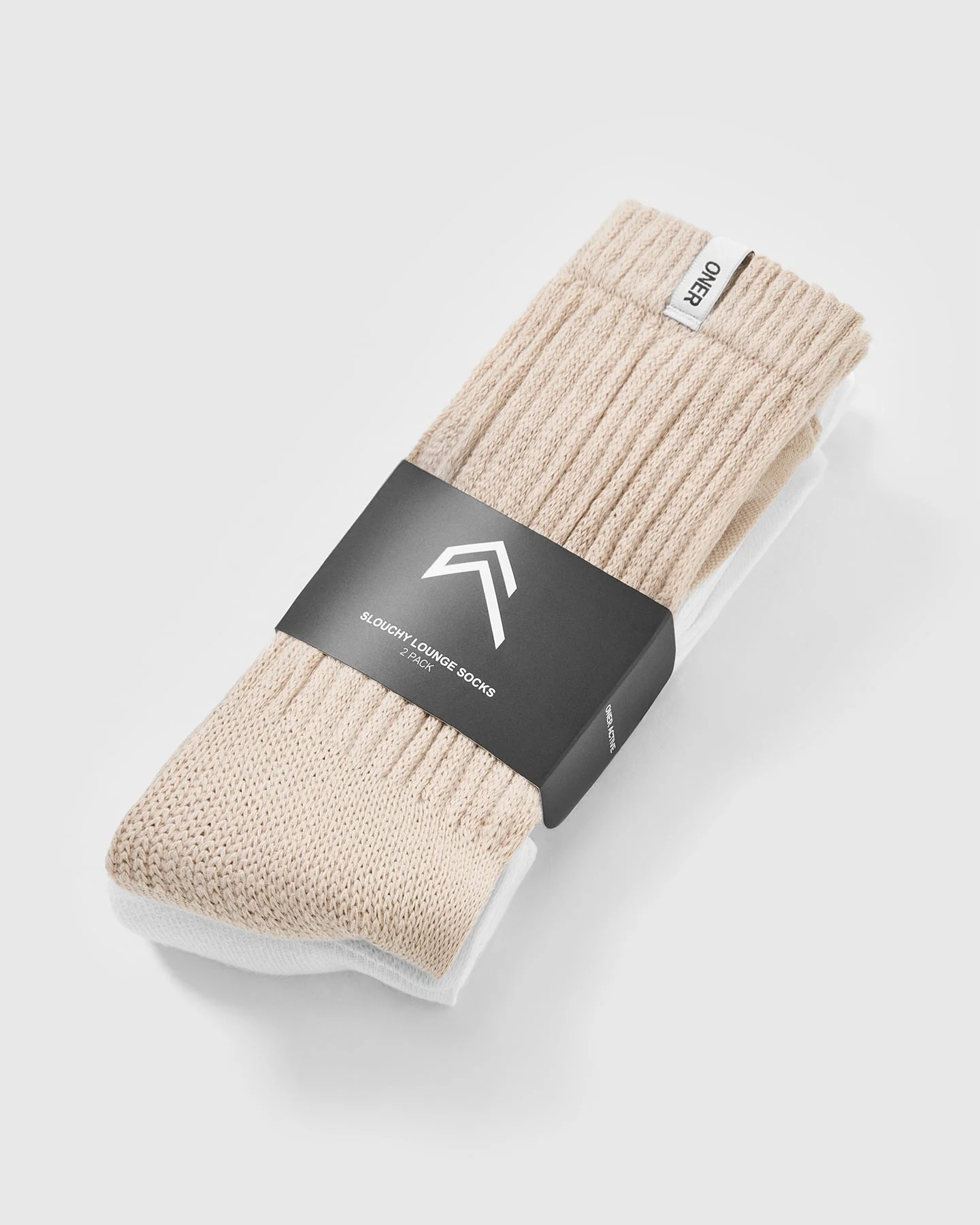Slouchy Lounge Socks 2 Pack | Sand/ White - Image 5