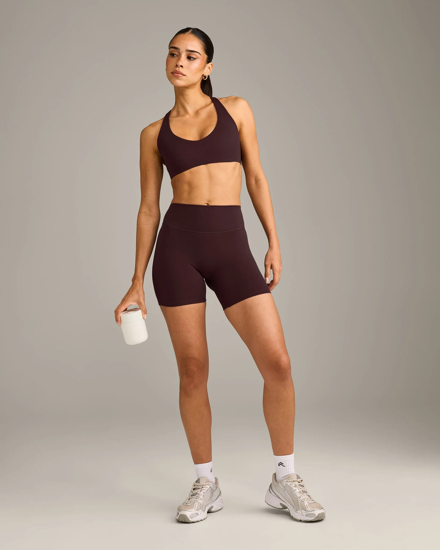 SoftMotion™ Bralette with Grey Logo | Plum Brown - Image 3