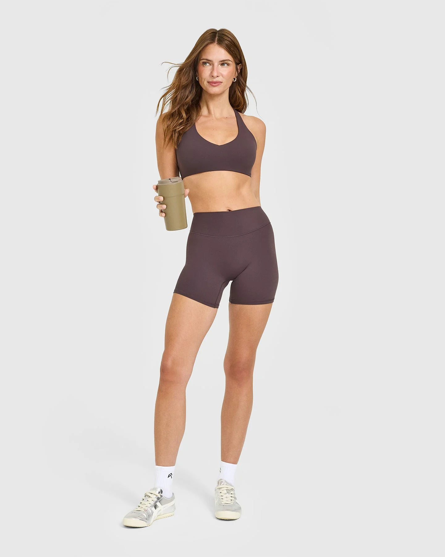 SoftMotion™ Bralette with White Logo | Dark Umber Brown - Image 3