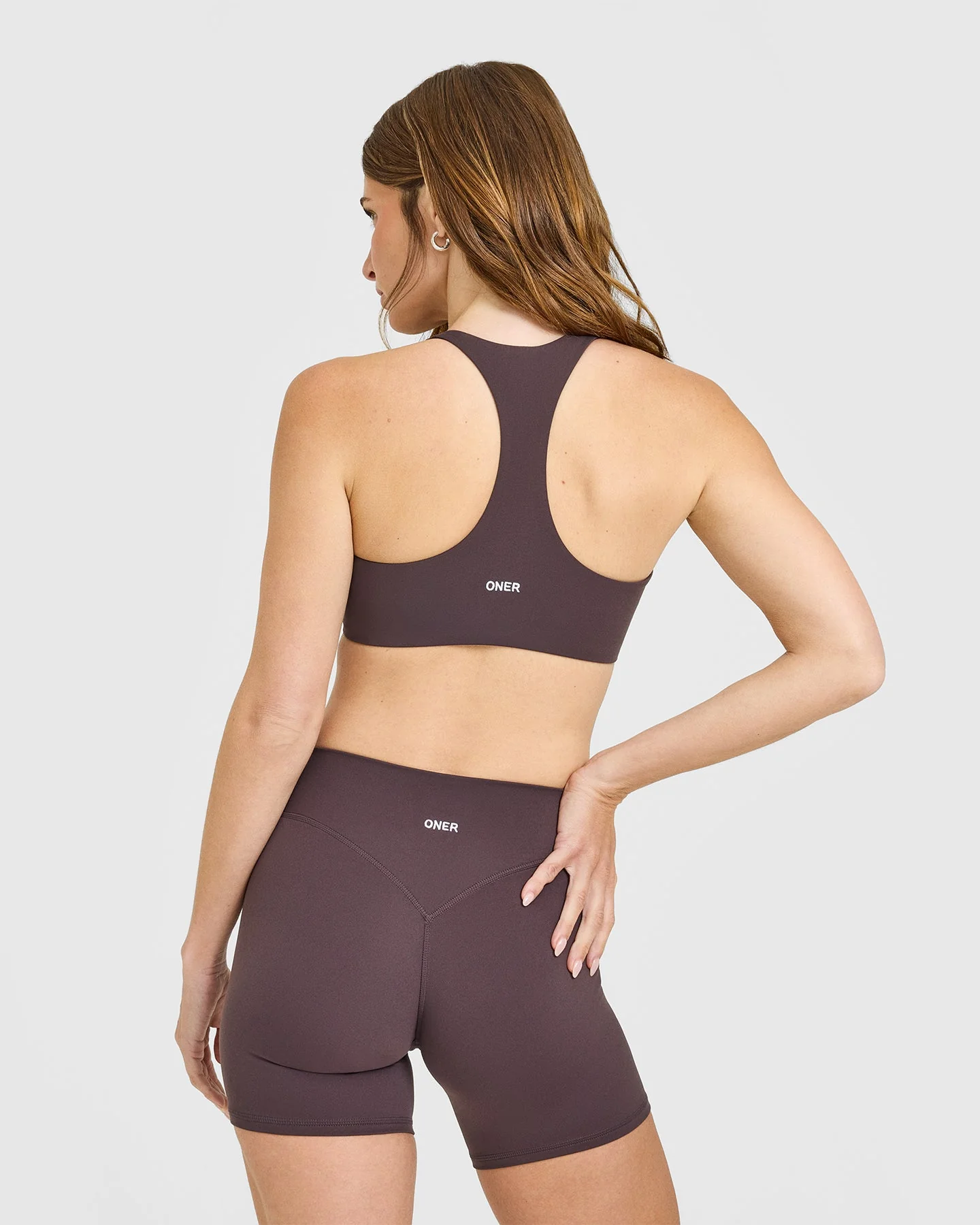SoftMotion™ Bralette with White Logo | Dark Umber Brown - Image 4
