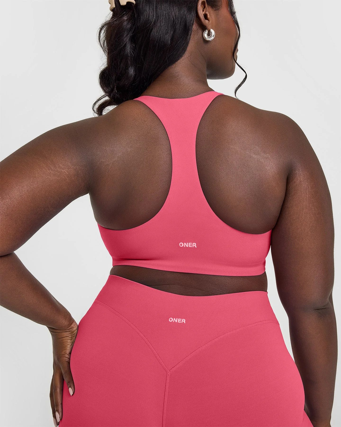 SoftMotion™ Bralette with White Logo | Dark Velvet Pink - Image 4