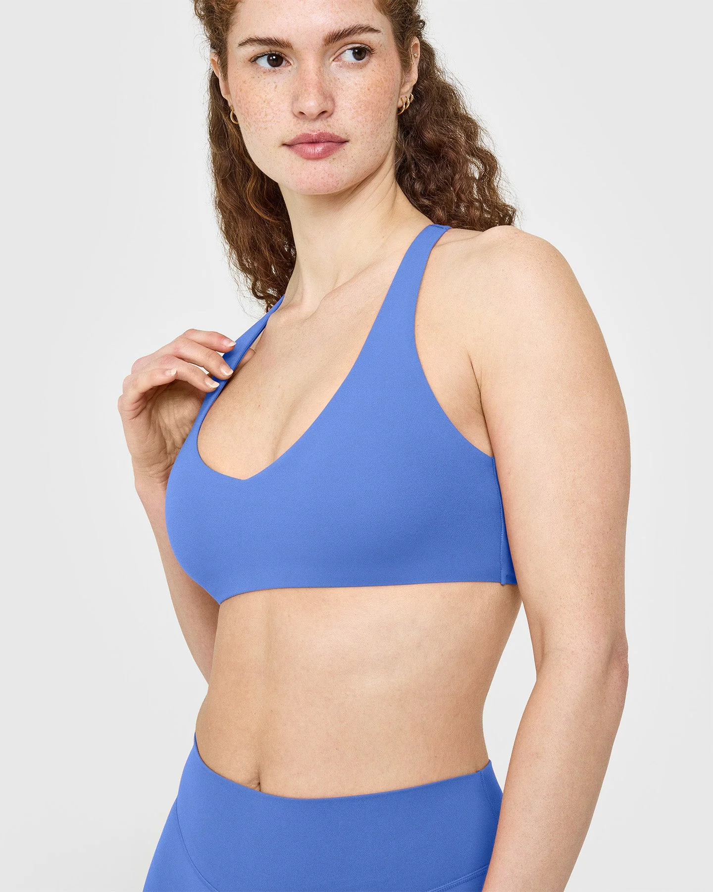 SoftMotion™ Bralette with White Logo | Glaucous Blue - Image 6