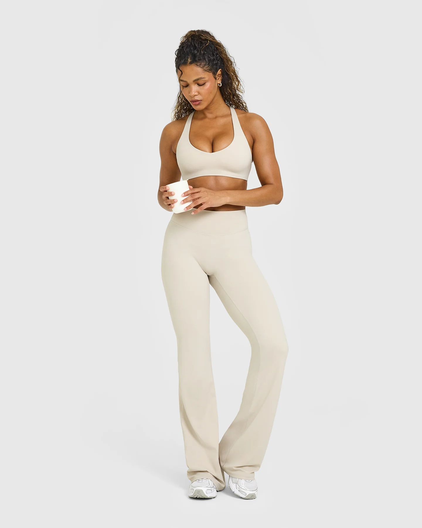 SoftMotion™ Bralette with White Logo | Sand - Image 3