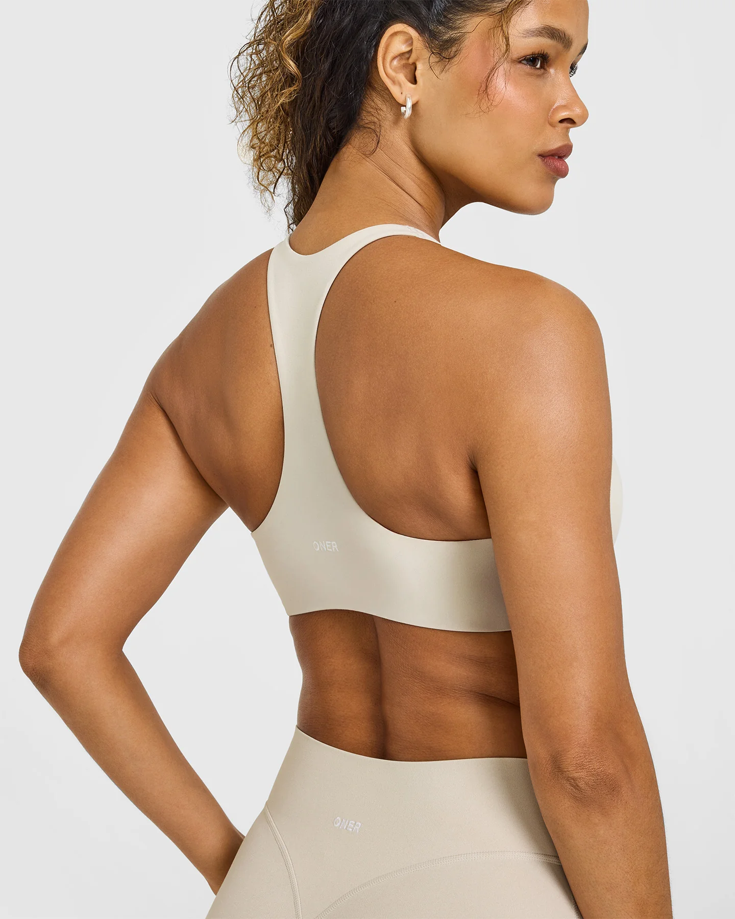 SoftMotion™ Bralette with White Logo | Sand - Image 4