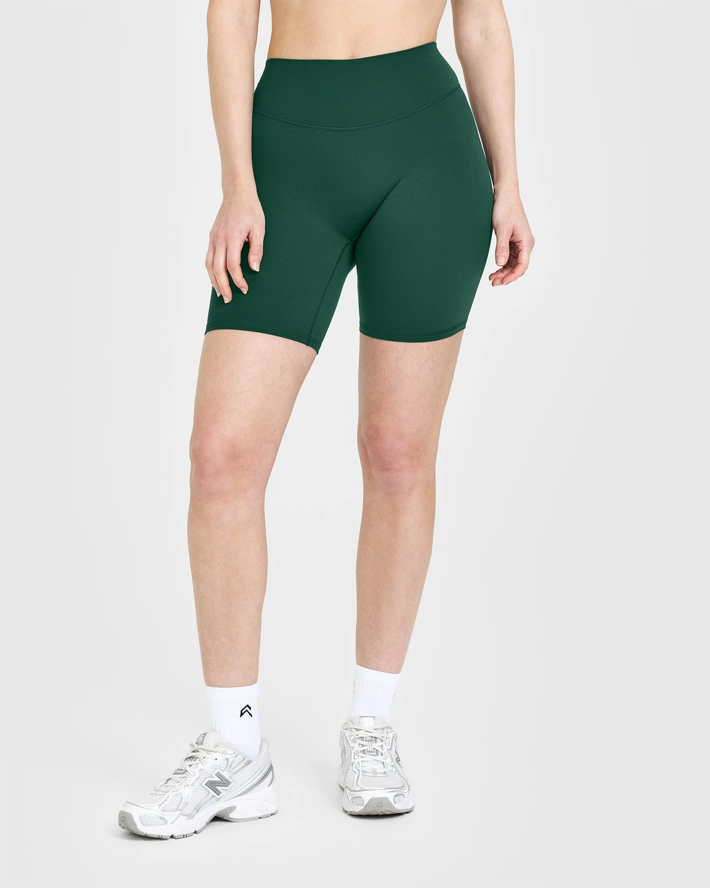 SoftMotion™ Cycling Shorts 8" with White Logo | Dark Racing Green - Image 2