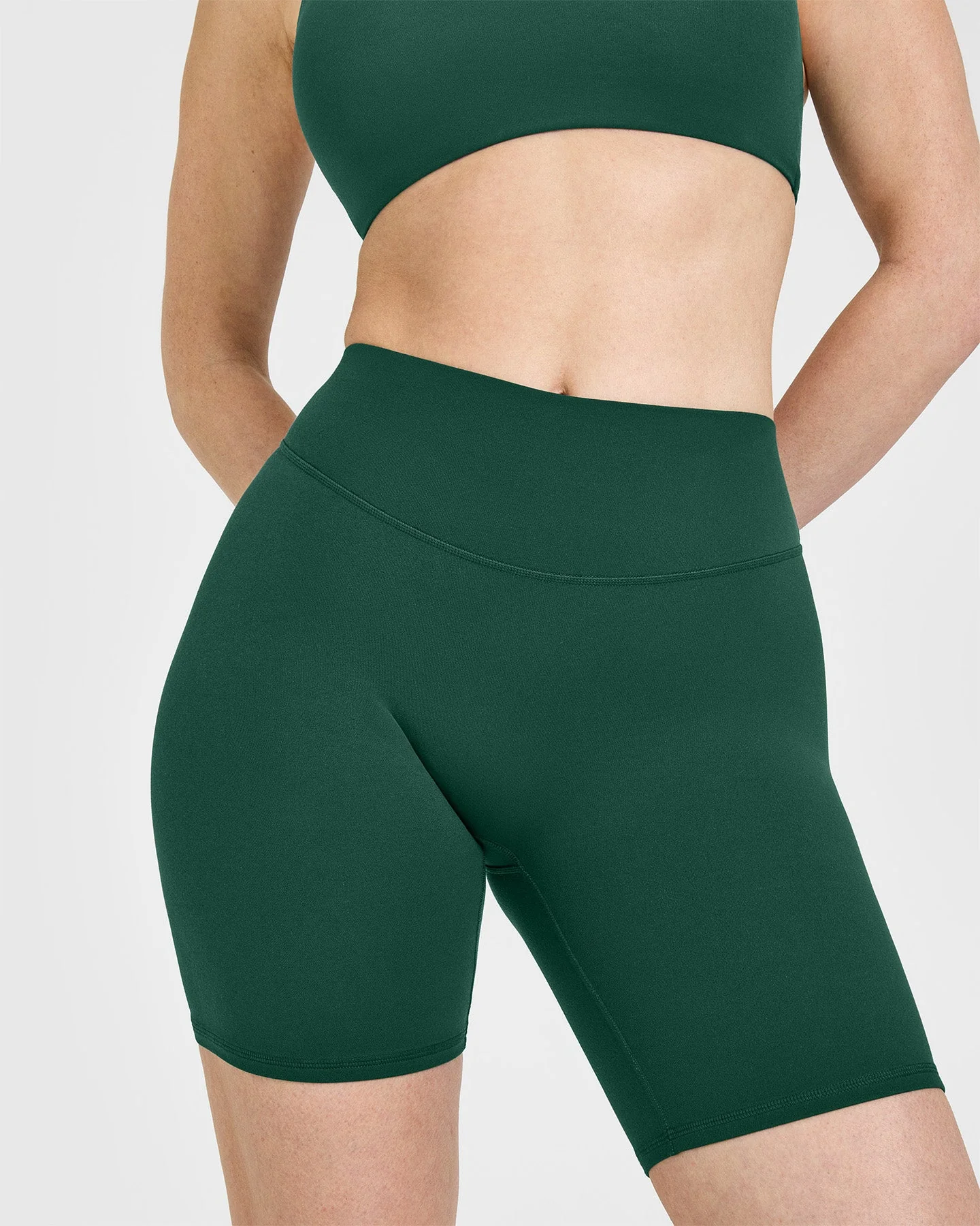SoftMotion™ Cycling Shorts 8" with White Logo | Dark Racing Green - Image 5