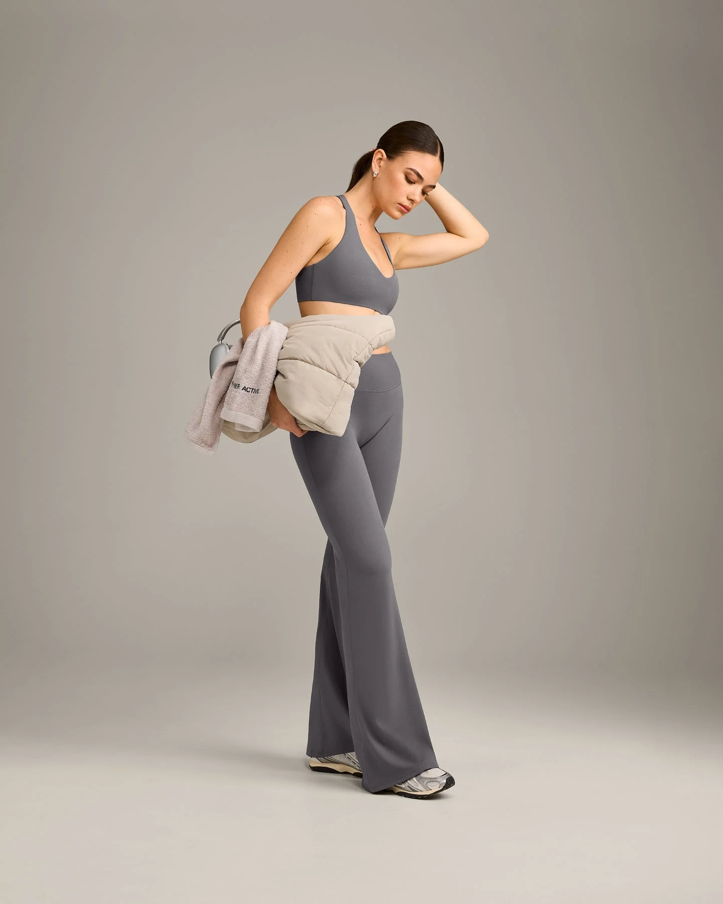 SoftMotion™ Flared Bottoms with Grey Logo | Ash Grey - Image 3