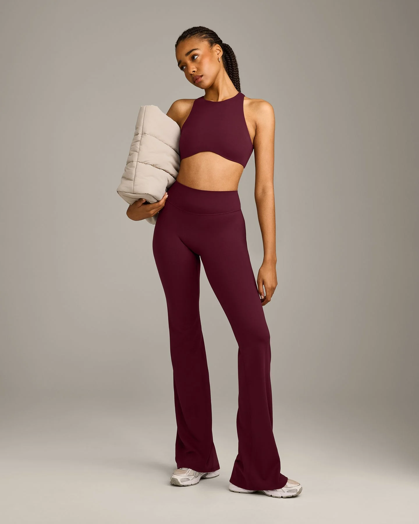 SoftMotion™ Flared Bottoms with Grey Logo | Cherry Lacquer Purple - Image 3
