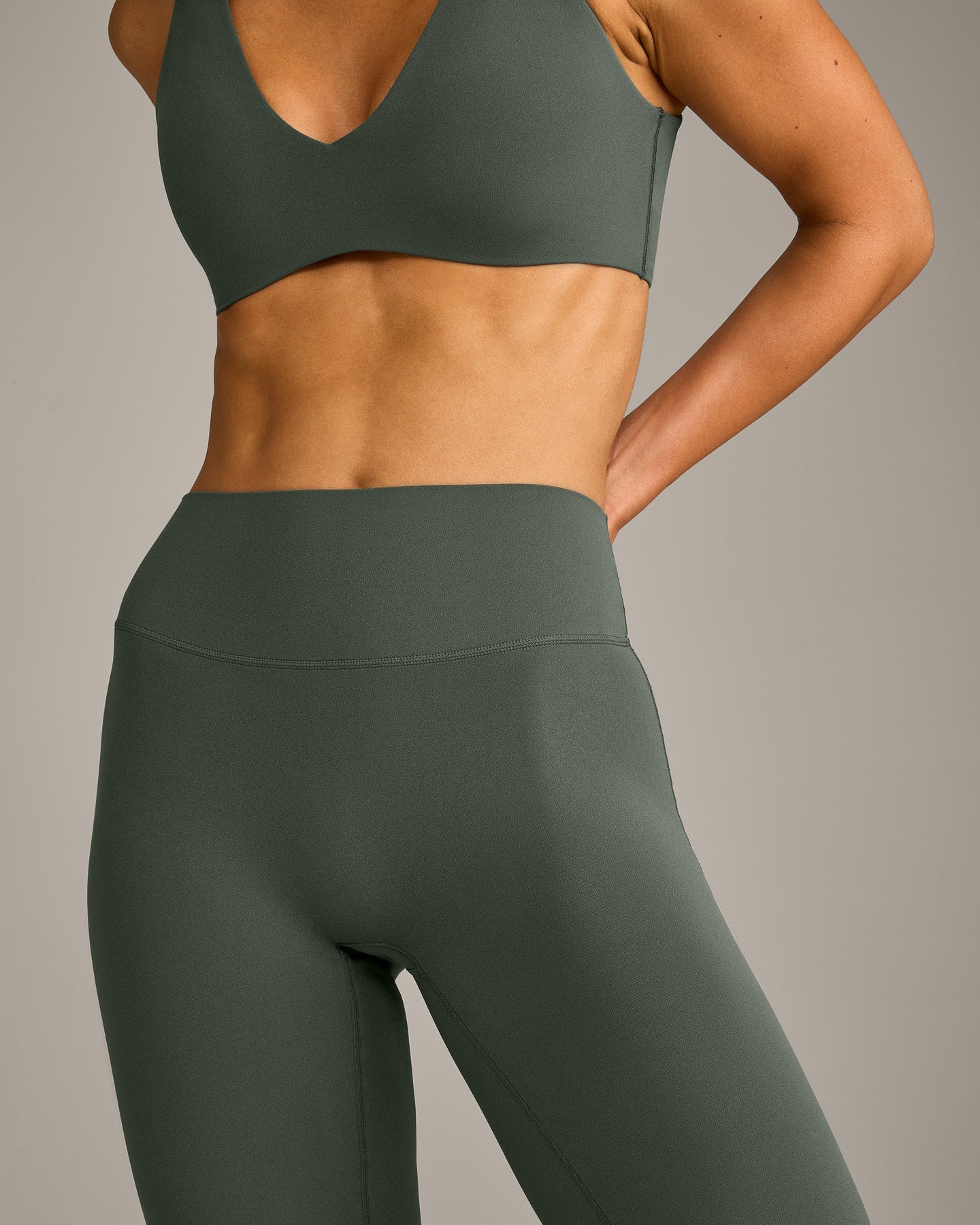 SoftMotion™ Flared Bottoms with Grey Logo | Dark Khaki - Image 6