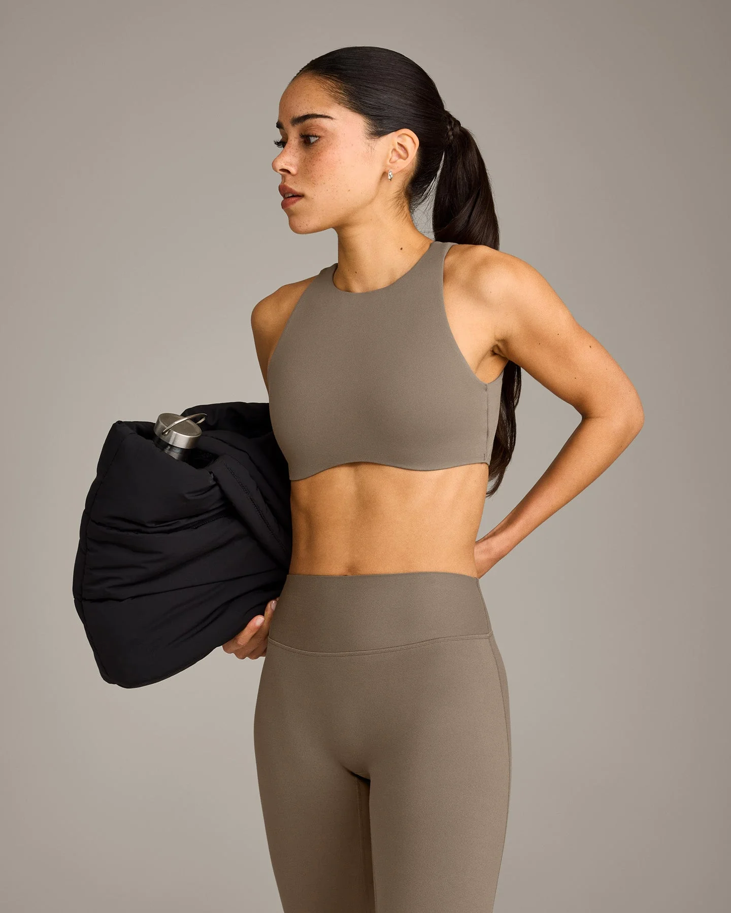 SoftMotion™ Flared Bottoms with Grey Logo | Moss Brown - Image 4
