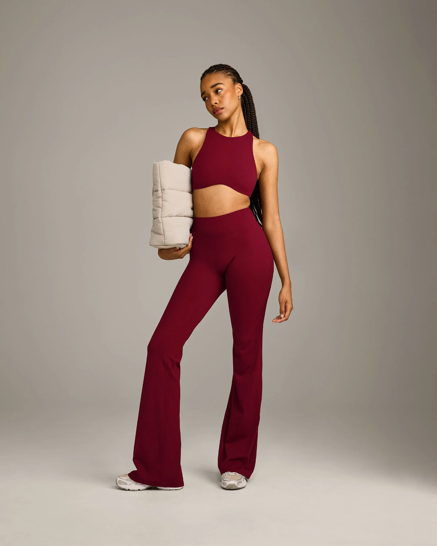 SoftMotion™ Flared Bottoms with Grey Logo | Ruby Red - Image 3