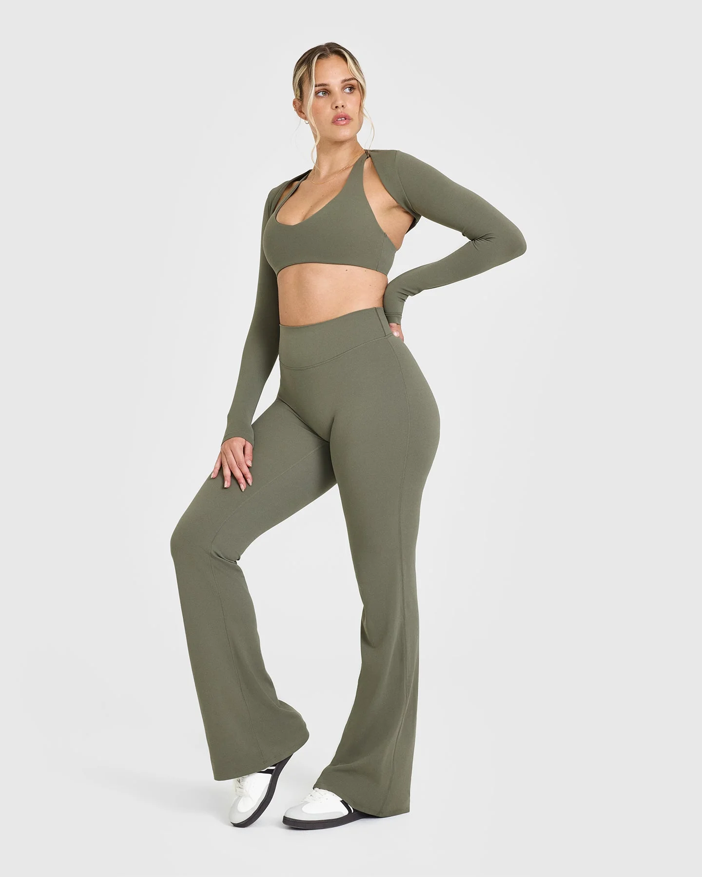 SoftMotion™ Flared Bottoms with White Logo | Alpine Green - Image 3