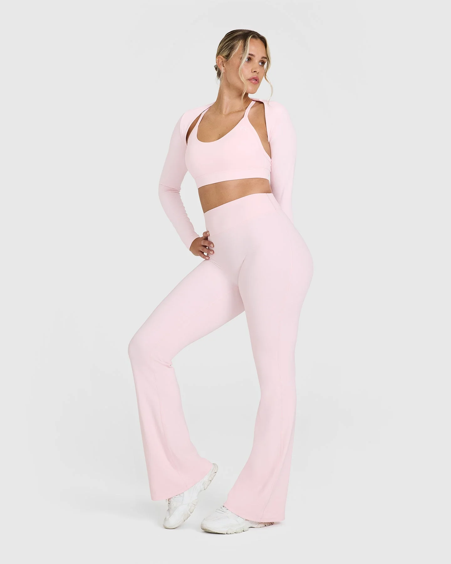 SoftMotion™ Flared Bottoms with White Logo | Ballet Pink - Image 3