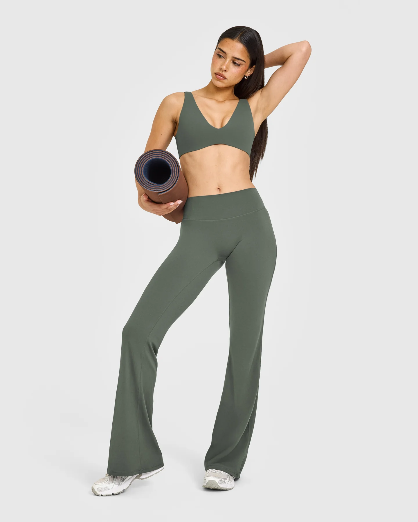 SoftMotion™ Flared Bottoms with White Logo | Dark Khaki - Image 3