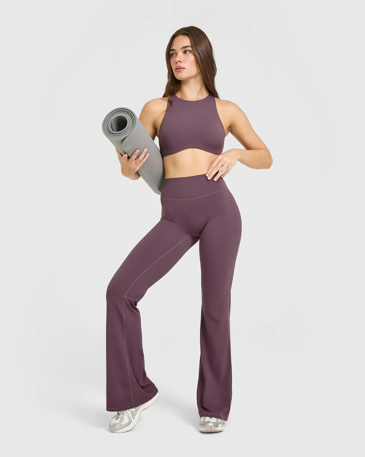 SoftMotion™ Flared Bottoms with White Logo | Vintage Purple - Image 3