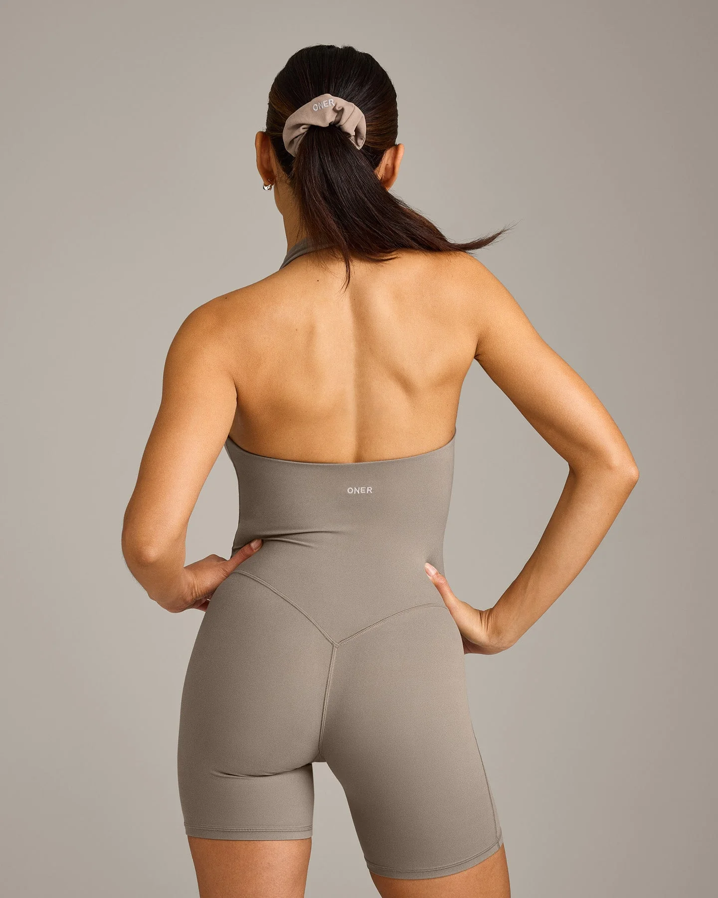 SoftMotion™ Halter Neck All In One Short with Grey Logo | Minky - Image 6