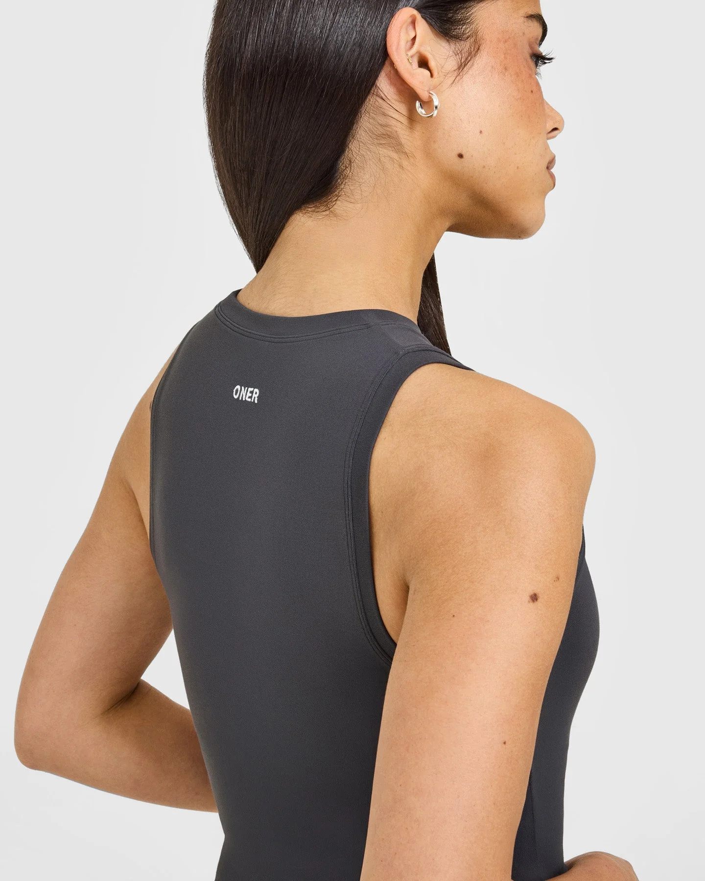 SoftMotion™ High Neck Mid Vest with White Logo | Coal - Image 4
