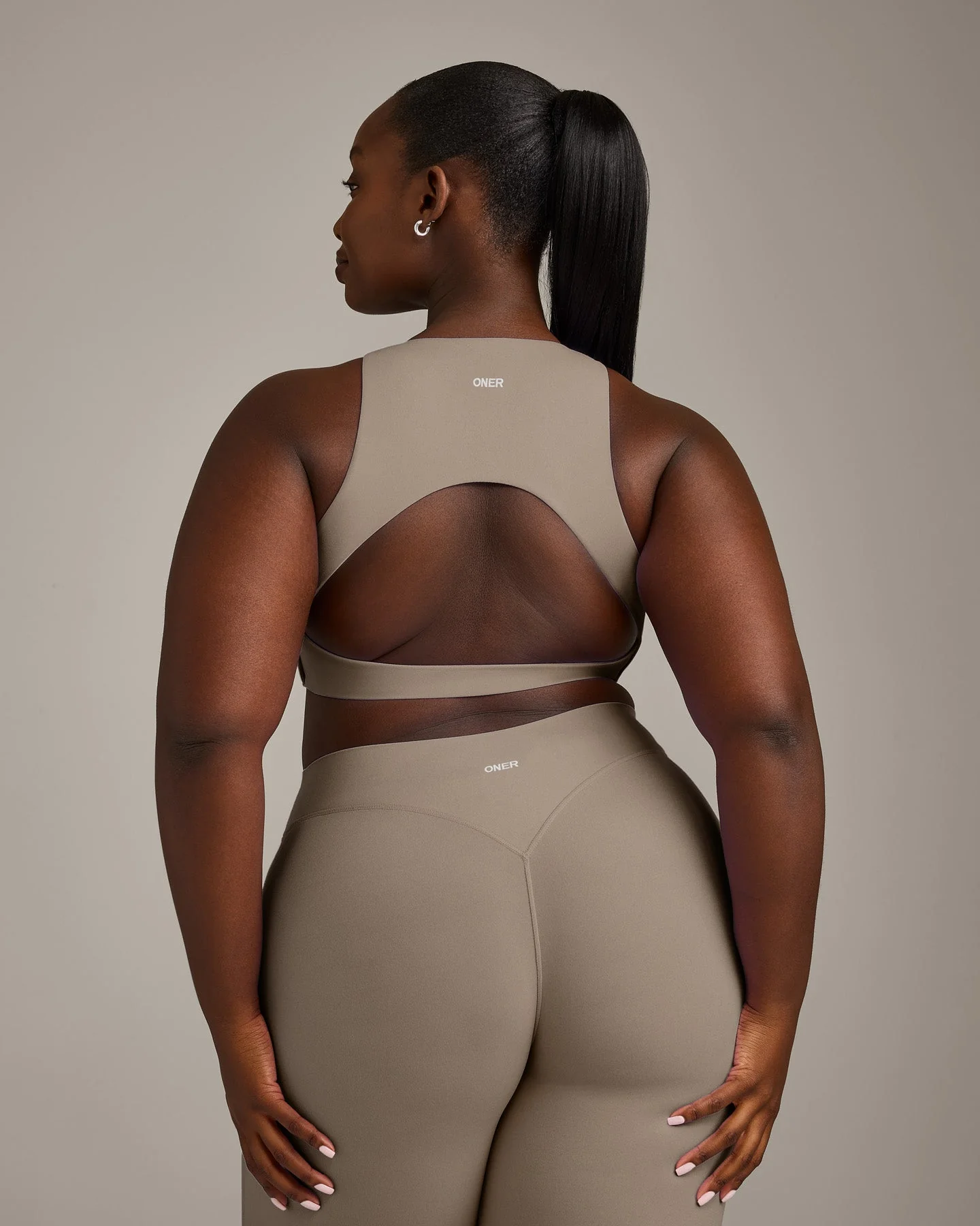 SoftMotion™ High Neck Sports Bra with Grey Logo | Minky - Image 2