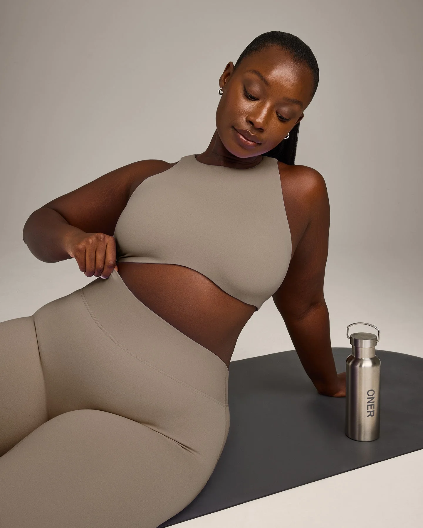 SoftMotion™ High Neck Sports Bra with Grey Logo | Minky - Image 5