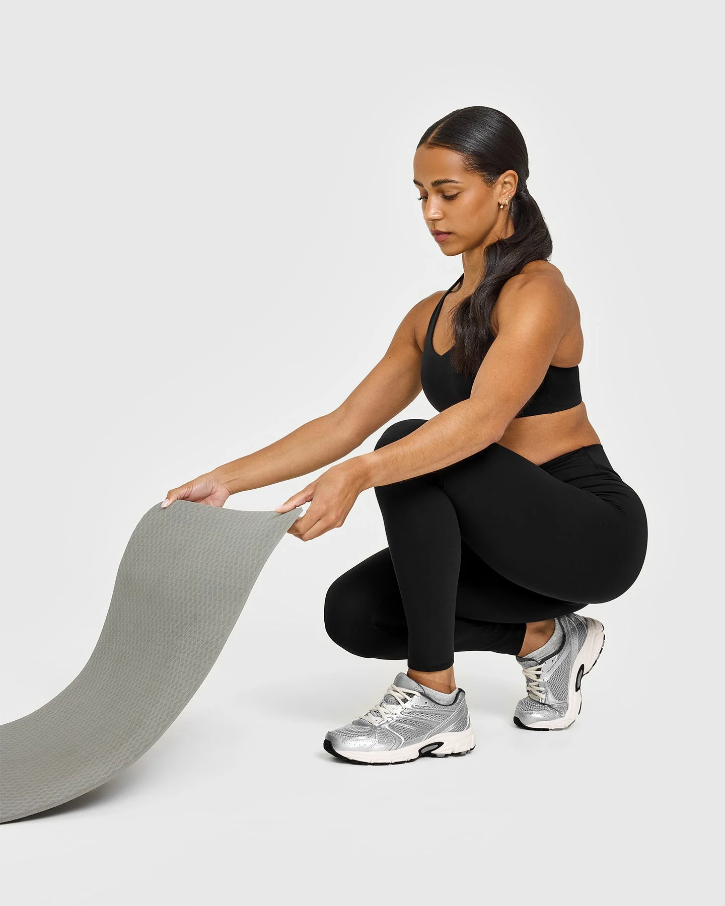 SoftMotion™ High Waisted Leggings with White Logo | Black - Image 6