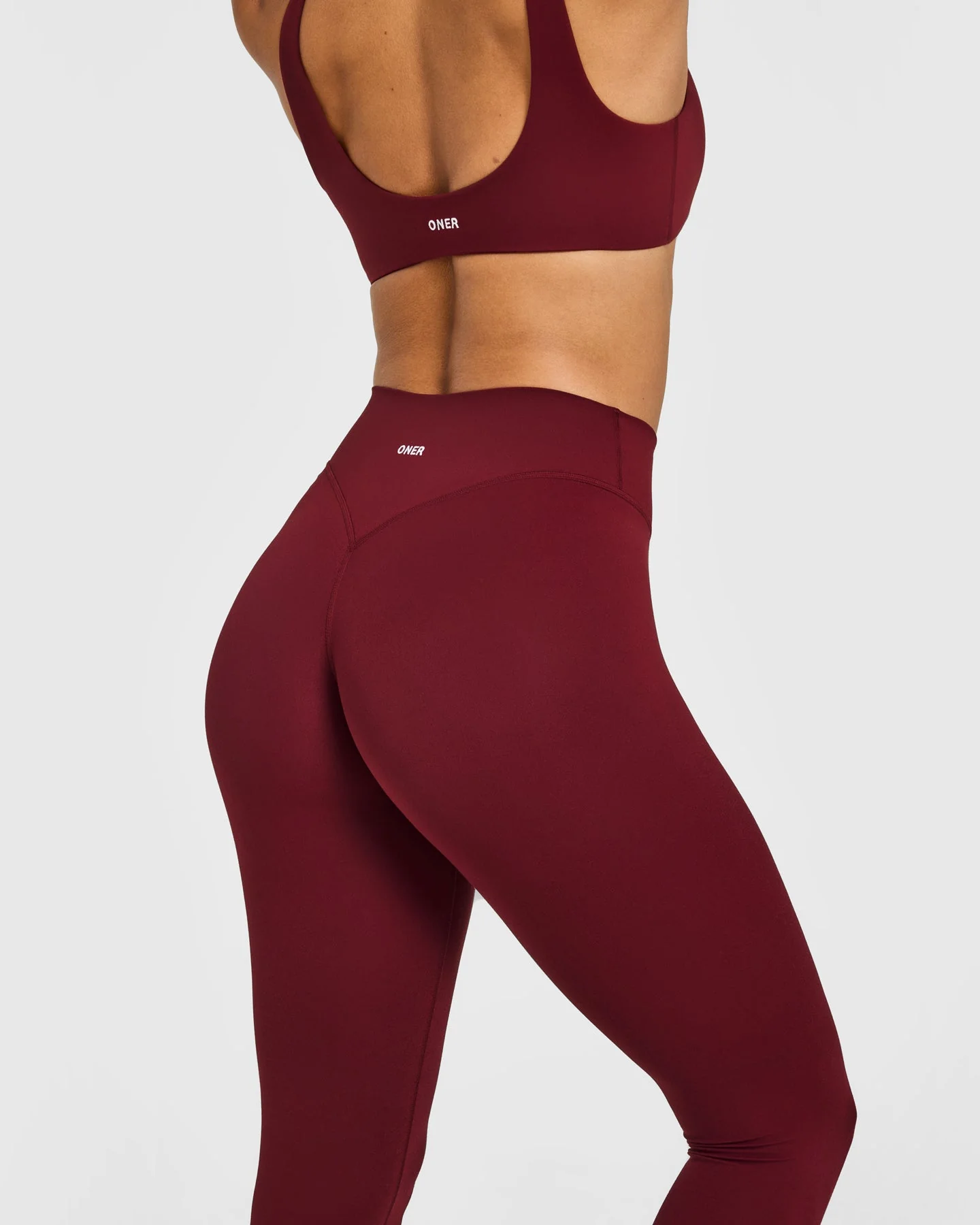 SoftMotion™ High Waisted Leggings with White Logo | Light Rosewood - Image 4