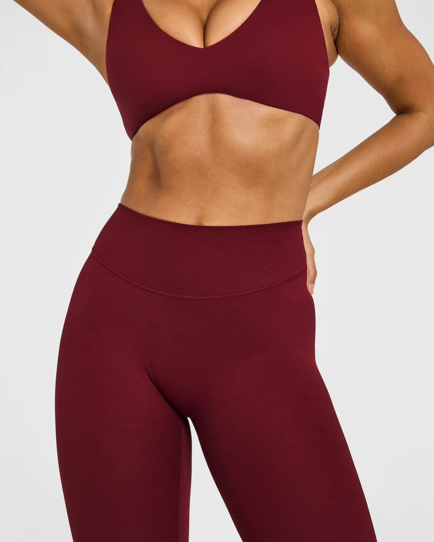 SoftMotion™ High Waisted Leggings with White Logo | Light Rosewood - Image 5