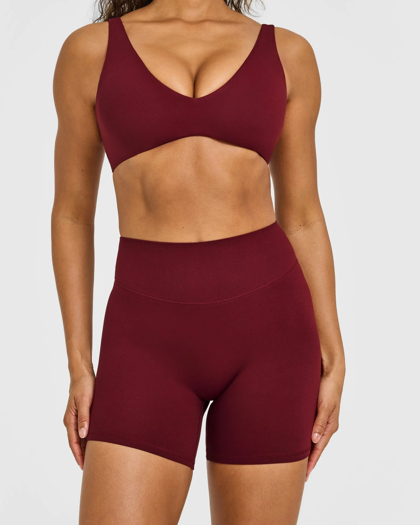 SoftMotion™ High Waisted Shorts 6" with White Logo | Light Rosewood - Image 4