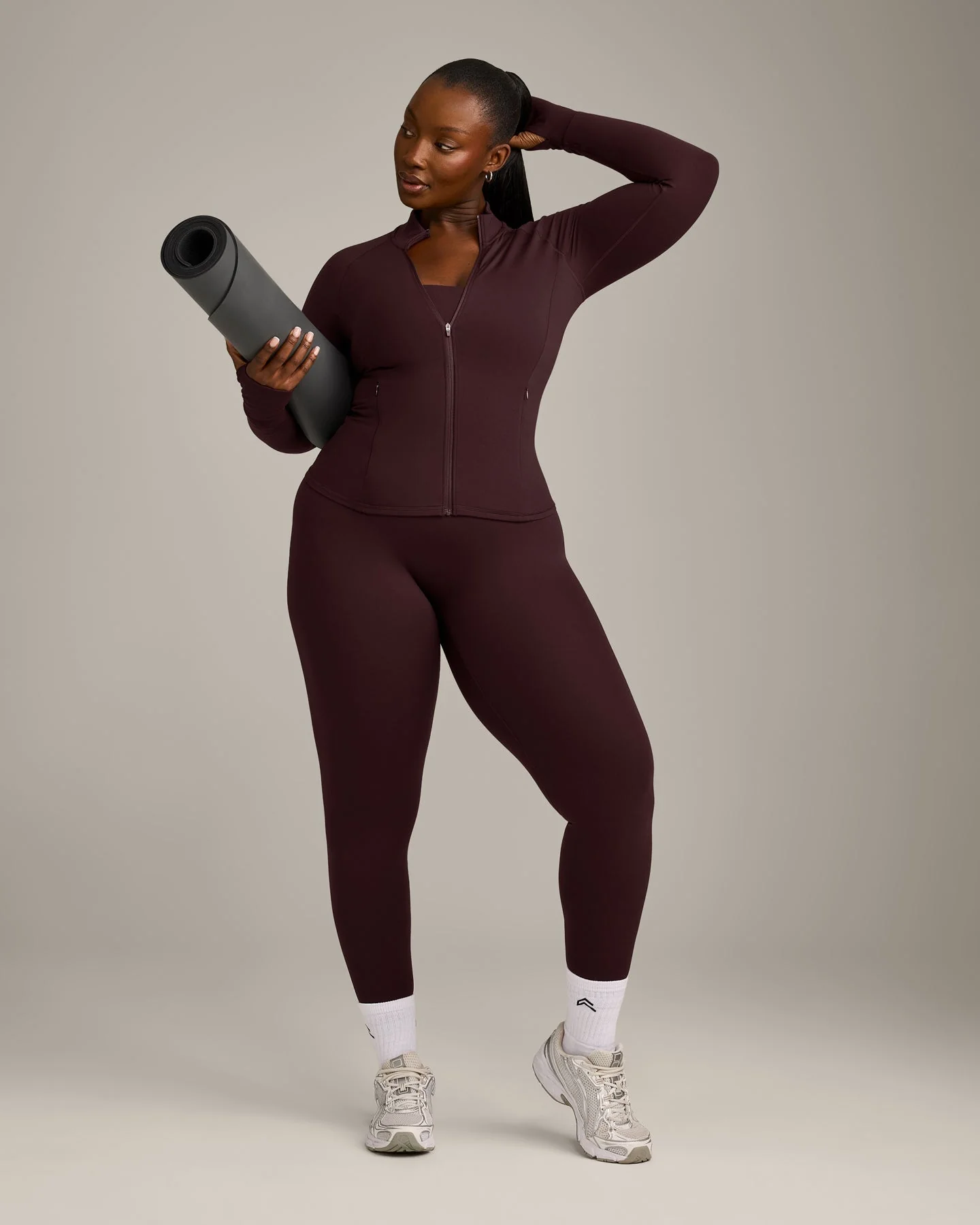 SoftMotion™ Jacket with Grey Logo | Plum Brown - Image 3